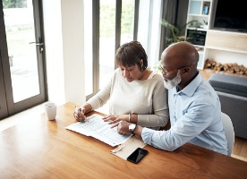 couple reviewing financial options